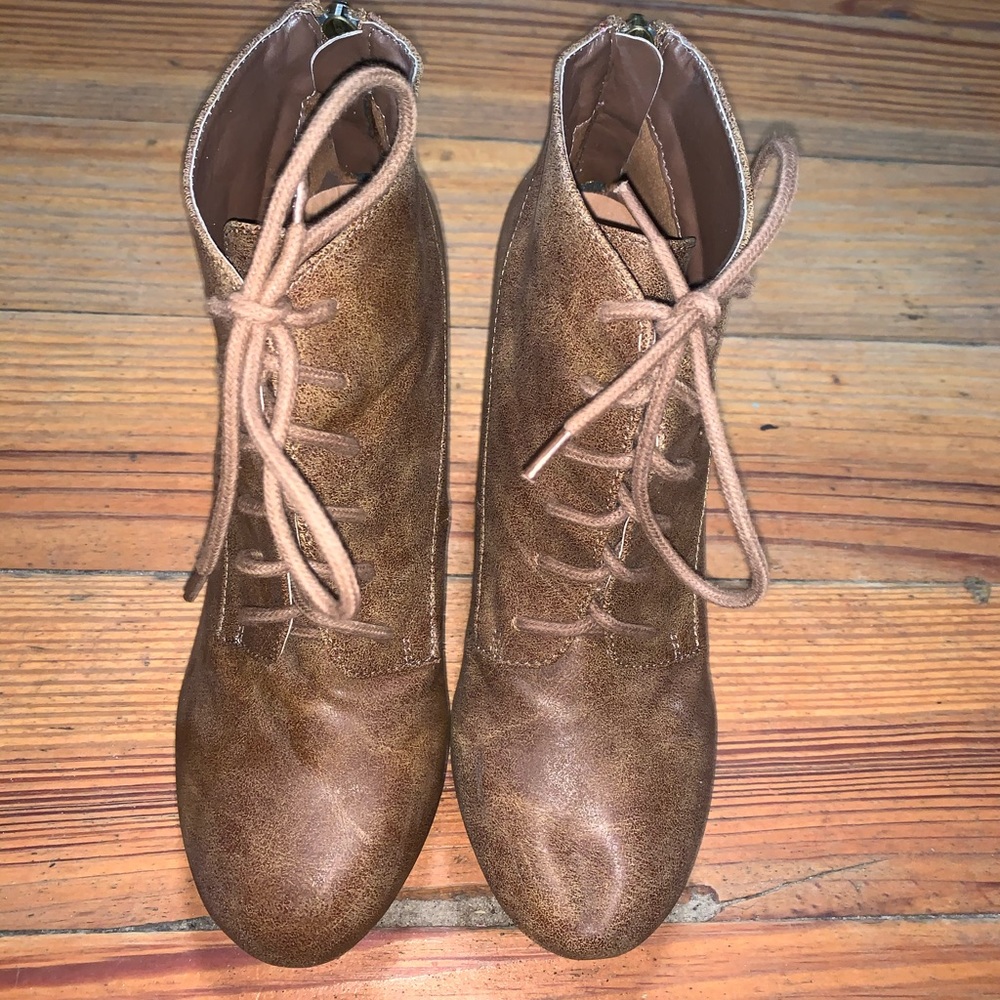 Brown ankle booties